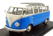 Solido 1/18 Scale Diecast 1813401 - 1962 Volkswagen T1 Samba - Blue/White