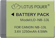 [LOTUS POWER] NB 13L Battery Pack Replacement, Rechargeable NB13L Battery Lithium-ion 1250mAh 3.6V NB-13L Battery for Canon Camera SX740 HS / SX720 HS / SX620 HS / G9X2 / G7X Mark III / G7X / G5X
