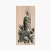 Christmas Candle Rubber Stamp, Christmas Stamp, Card Making, Holiday, Crafts