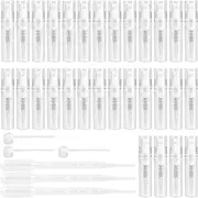 Pack of 60 Mini Perfume Atomisers, 2 ml Perfume Atomiser, Refillable, Empty Perfume Atomiser for Travel, Transparent Mini Spray Bottle with Pipettes and Press Head for Perfume, Toner, Lotion