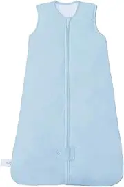 TotAha Quilted Wram Sleep Sack 1.0 TOG, Soft Winter Wearable Blanket Baby Sleeping Bag with 2-Way Safe Zippers, Blue(1.0 Tog）, 3-6 Months