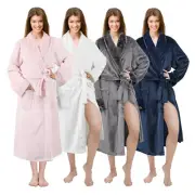 Hotel Luxury Unisex Men Women Terry Towelling Flannel Fleece Soft Bath Robe