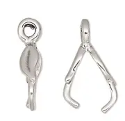 2 Antiqued Sterling Silver 7x2mm Ice Pick Leaf Bail with 5mm Grip