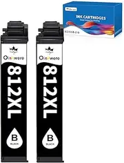 [OINKWERE] 812XL Black Compatible for Epson 812XL Ink Cartridges 812 812XL Value Pack Compatible for Workforce WF-7840 WF-7845 WF-7830 Workforce Pro WF-4830 WF-4835 WF-3820 WF-3825 (2-Black)