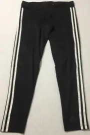 Adidas Women's D2M 3 Stripes Long Tight Climalite Black White BQ2072 Size XL
