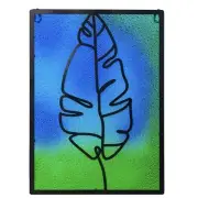 Leaf Stained Glass Window Stained Glass Panel Sun Catchers Metal Frame