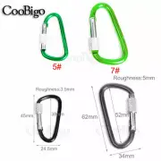 Metal Carabiner Key Chain Clip Snap Hook Karabiner Camping Screw Locking D-Ring