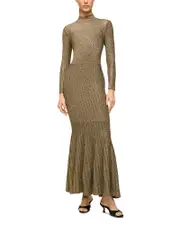 Staud Tilda Metallic Knit Dress