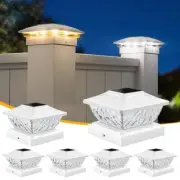 Solar Powered LED Deck Post Light Garden Cap Square Fence Lamp Landscape M7K7