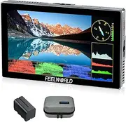 FEELWORLD P6X 5.5 inch 1000nit Aluminium Camera Field DSLR Monitor with F750 4400mAh Battery and Bag Touchscreen High Brightness Portable Waveform HDR 4K HDMI Input and Output 3D LUT Out Weight 249g