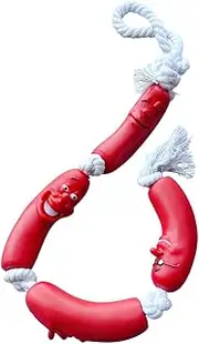AIMALL Dog Chew Rope Toy with Sausage People Design, 42.51in Durable Rope for Small and Medium Dogs, Dachshund, Corgi Interactive and Funny Pet Supplies