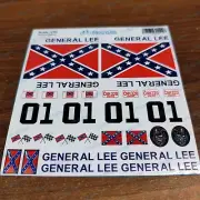 GENERAL LEE DUKE OF HAZZARD 1:24 1/:25 Scale Decals Stickers Cut Kit Tamiya HPI