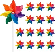 Tsocent 24 Pcs Pinwheels, 7 Colors Mixed Wind Spinners, Outdoor Decor for Yard and Garden