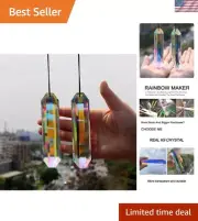 2PCS 5" Large Crystal Sun Catcher Prisms Hanging Suncatchers with Glass Prism