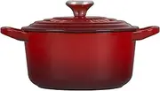 [Le Creuset] Signaure Enameled Cast Iron Round Dutch Oven, 1 Qt, Cerise