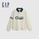 Gap 男童裝 Logo純棉長袖POLO衫-淺米色(786576)