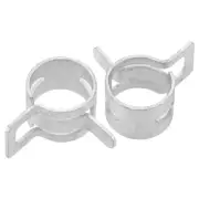 Steel Band Clamp 15mm Hose Tube Spring Clips Clamp Silver Manganese Steel 10Pcs