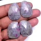 100 Cts Natural Sapphire With Ruby Spots 2 Pairs Untreated Checker Cut Gemstones