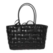 First layer cowhide handbag square woven 2021 new fashion all-match casual large-capacity bag commuter handbag shoulder bag