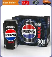 Pepsi Max Zero Sugar Cola Soft Drink, 30 x 375ml