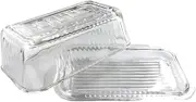 New KITCHENWORKS Glass Butter Dish Plate Tray Container Holder