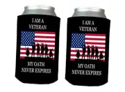 Military Veteran Oath Collapsible Beer Can Bottle Beverage Cooler Sleeves 2