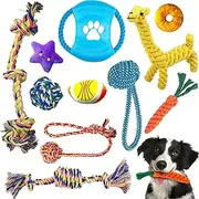 Dog Toys for Chewers,12Pcs Dog Chew Rope Toys for Large,Small,Medium Dogs and All Teething Pets,Cotton Rope Chew Toy,Tough Dog Toys,Tug of War,Fetching,Puppy Teething Toys for Boredom