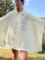 Upcycled Vintage Afgan Hood Cape Buttons Handmade By Rose Valley Craft CUTE