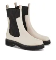 NIB SALVATORE FERRAGAMO Women's Lug Sole Boots, size 11, Bone