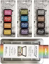 Tim Holtz Distress Archival Mini Ink Kit 1, Kit 2, Kit 3 and Storage Tin - 4 Item Bundle
