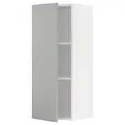 METOD wall cabinet with shelves, white/Havstorp light grey, 40x37x100 cm