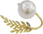 Napkin Ring Holder | Paper Napkin Rings with Pearl - Ajustable Metal Pearl Cloth Buckle Table Decorations for Spring Banquet, Wedding, Holiday Dinner Party