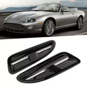 2Pcs Glossy Black ABS Plastic Front Bonnet Vents For Jaguar XKR XK8