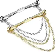 [Geek-M] Tie Collar Bar Pin Set for Men Classic Collar Clip Set of 2