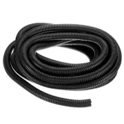 7/8 Inch x 33 Ft Split Wire Loom Tubing, Guard Convoluted Flex, Black