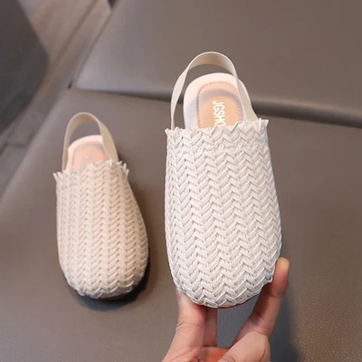 Girls Sandals Weave Style 2 in 1 Slippers Kids Summer Beach Shoes Child Bohemian