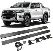 MOMOAU Electric Side Step - Automatic Retractable Running Boards for Trucks, True Flush Mount, Compatible with Hilux REVO/Hilux Rocco 2015+