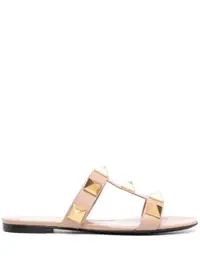 在飛比找Farfetch優惠-Roman Stud flat slide sandals