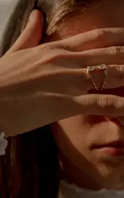 [KATKIM] Pear Duét 18K Yellow Gold Diamond Ring
