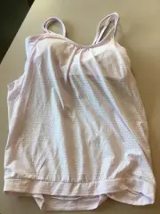 Athleta dot invigorate tank light pink lilac medium built-in bra BNWT retail $64