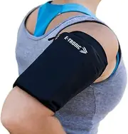 E Tronic Edge Phone Holder for Running, Cell Phone Arm Bands with Reflective Logo, Phone Strap Armband Fits iPhone and Android, Use for Running, Walking, Hiking and Biking, Black, Small