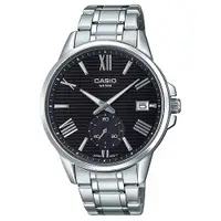 在飛比找ETMall東森購物網優惠-【CASIO 卡西歐】時尚雙眼男錶 不鏽鋼錶帶 防水50米 