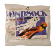 VTG HALLOWEEN Orange/Black BATS & MOON 40" Windsock Heartline Indoor Outdoor NOS