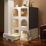 PINNKL Cat Cage Indoor with Cat Litter Box - Kitten Playpen Kennels - Stronger, Stress-Free Space for Your Kitty - Easy Installation, No Tools Needed (Size : 27.9''x14.4''x41.7'')