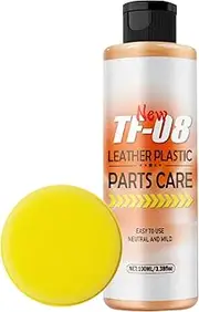 [Generic] Trim Restorer - 100ml Car Leather Upholstery Cleaner with Sponge - Automotive Cleaning Restorer for Couch Furniture Sofa Center Console Dashboard Upholstery