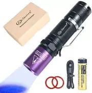 UV301 395nm UV Flash LED Purple Identification handheld black UV torch AA