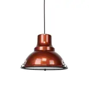 Aldous Industrial Classic Cord Drop Dome Pendant Light Lamp - Pearl Copper.