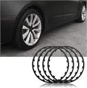 Rim Protector Rim Protectors for Alloy Wheels Tyres tire Guard Rubber Moulding, Anti-Scratch car refit Trims kit, Blue, red, Black, White(Color:red,Size:20in)(Black,17in)