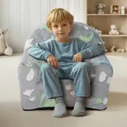 Toddler Chair Glow in the Dark Plush Baby Chair Playroom Furniture Grey
