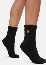 Smiles Fuzzy Crew Socks